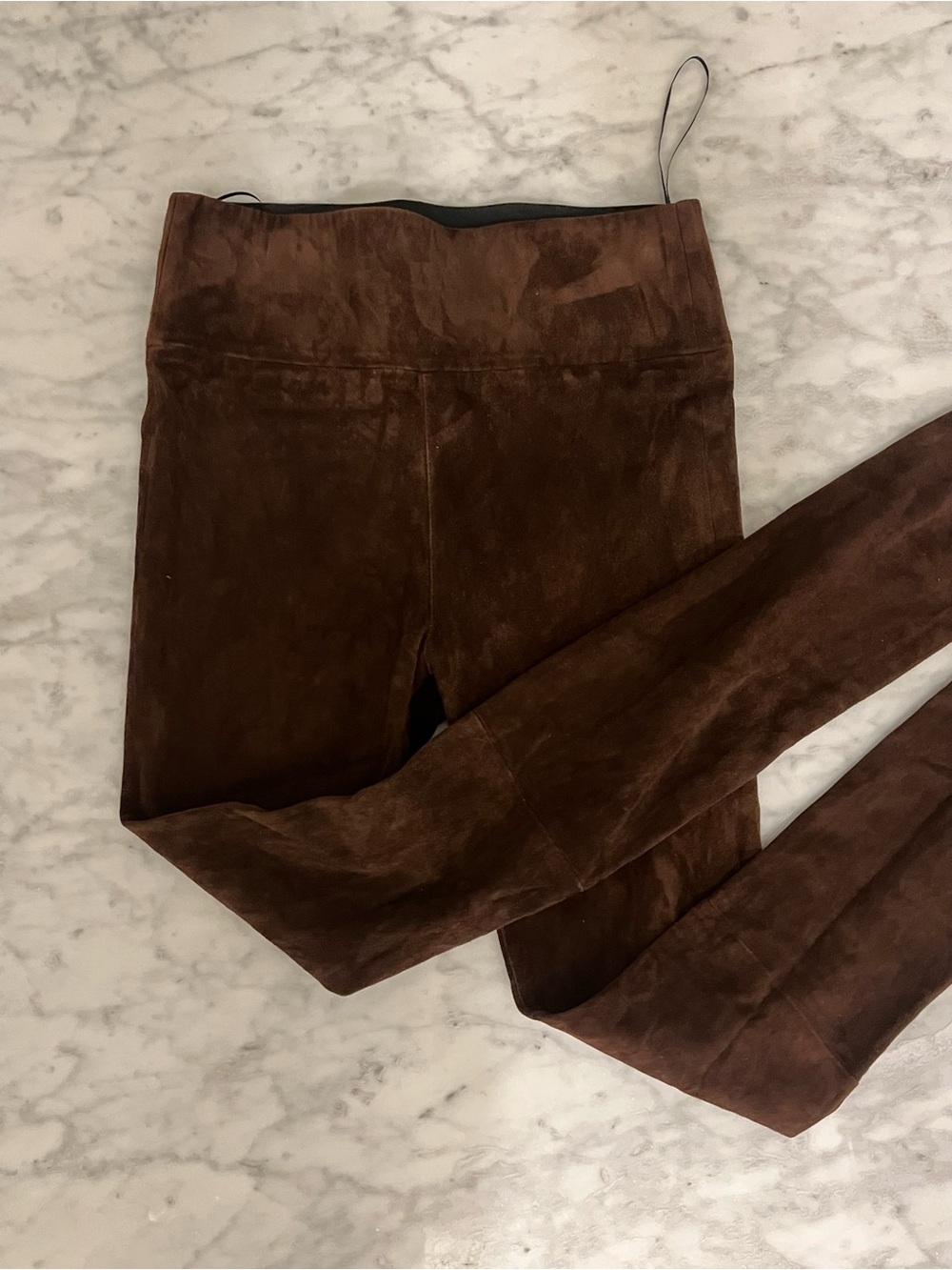 SPRWMN chocolate genuine suede leggings/ skinny leg pants small - Picture 2 of 12